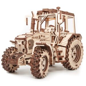 EWA Eco-Wood-Art - Tractor BELARUS-82 - Puzzle 3D mécanique en Bois - Casse-tête pour Adultes et Adolescents -à Monter soi-même sans Colle- 269 pièces, Naturel