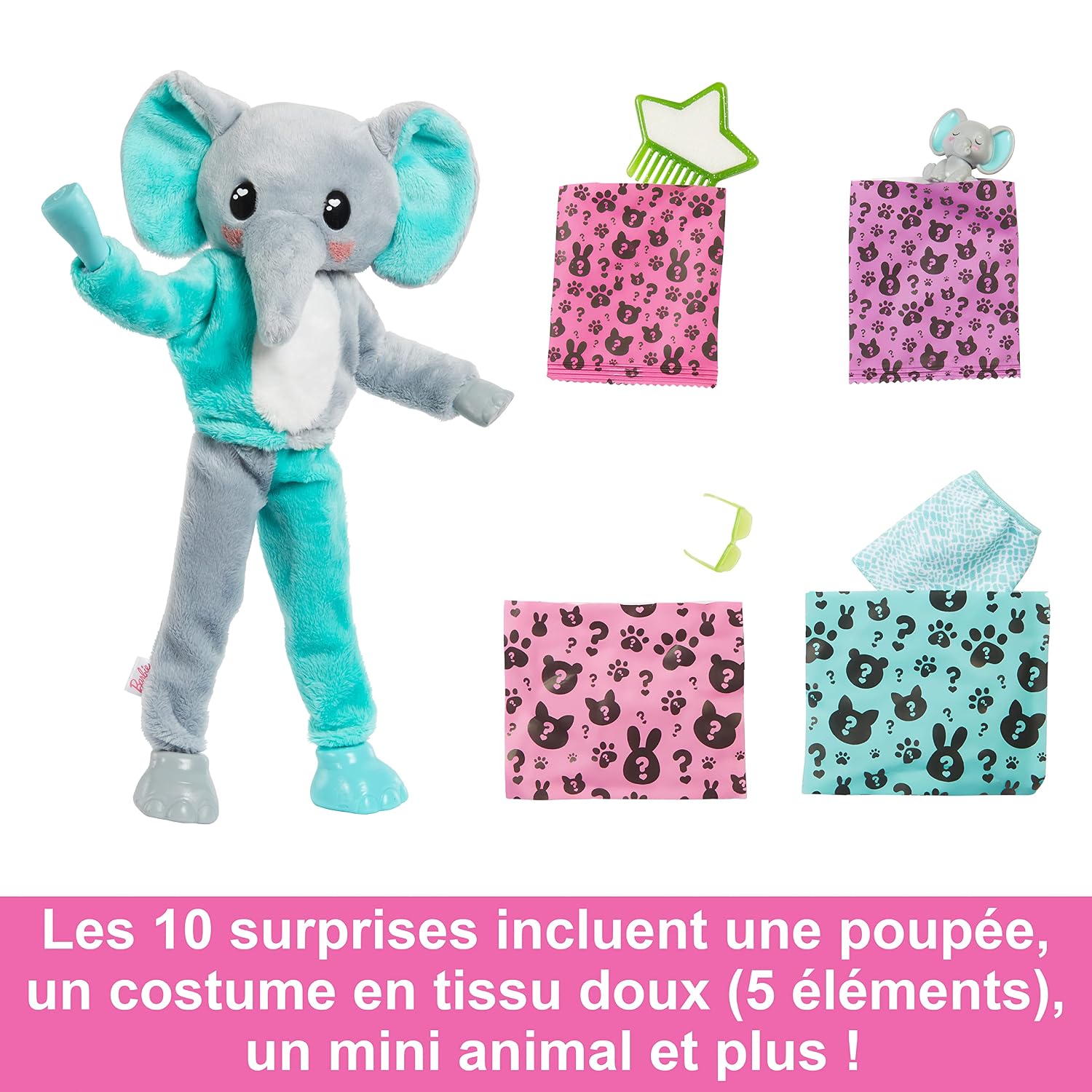 BARBIE Cutie Reveal Série Jungle — Poupée Mannequin Éléphant – Image 4