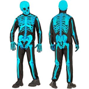 W WIDMANN MILANO Party Fashion - Costume squelette pour enfants, ensemble avec masque, tenue complète pour Halloween et Carnaval