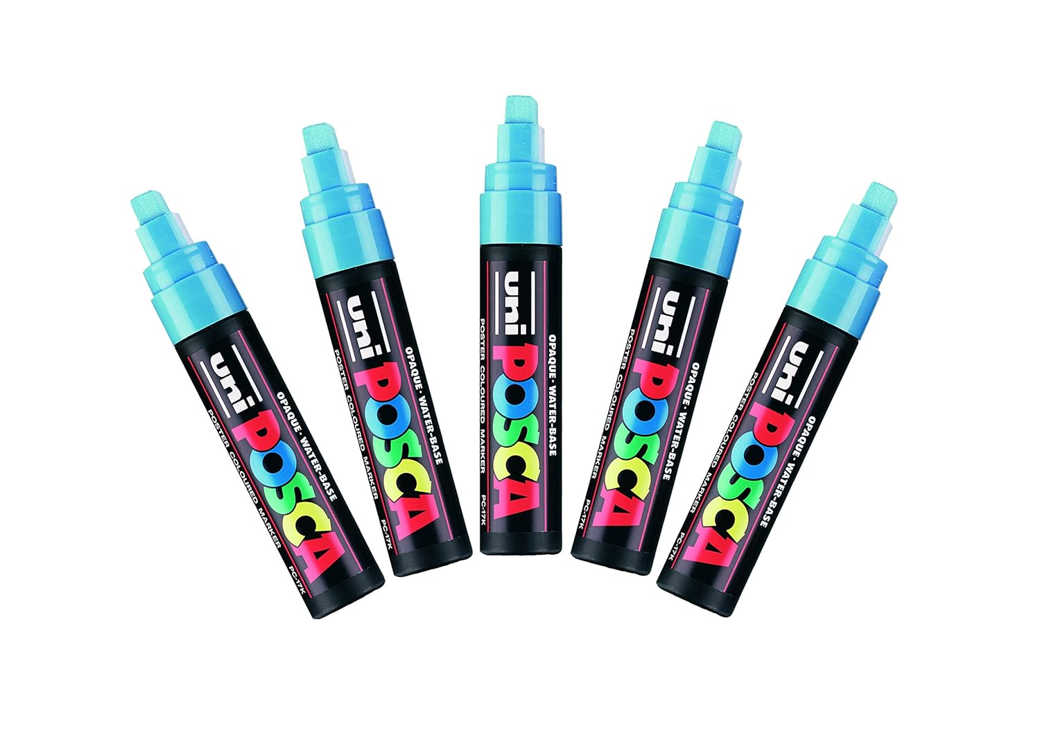 Uni-Ball Posca Extra Marqueur à bout ciselé Large - Clair Bleu (Lot de 5)