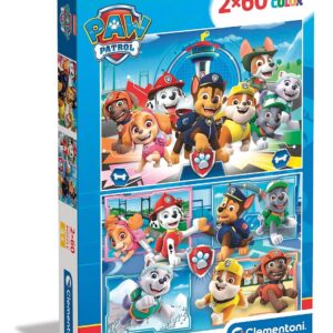 Clementoni | Puzzle Pat'Patrouille 2x20 Pièces pour Filles et Garçons 4 Ans+ | Supercolor | Motricité et Logique | 27 x 19 cm | Activité Calme | Idée Cadeau Éco-Conçu