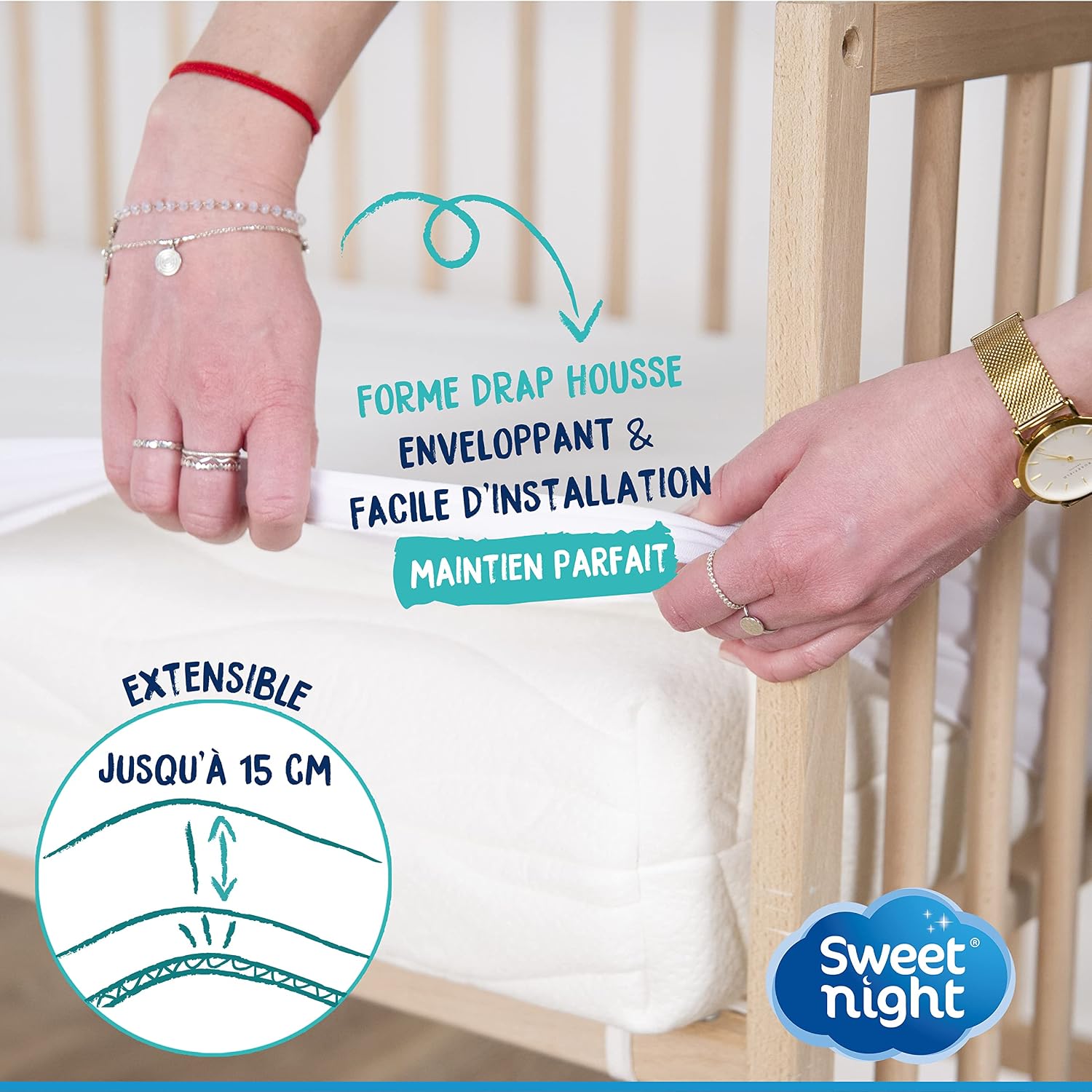 SWEET NIGHT — Protège-matelas bébé 70x140 cm imperméable – Image 3
