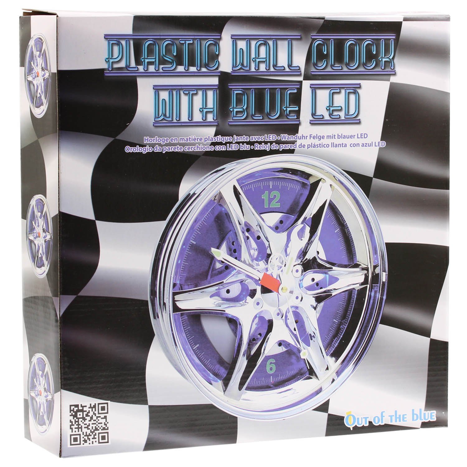 OUT OF THE BLUE — Horloge murale jante LED bleue 27 cm – Image 2