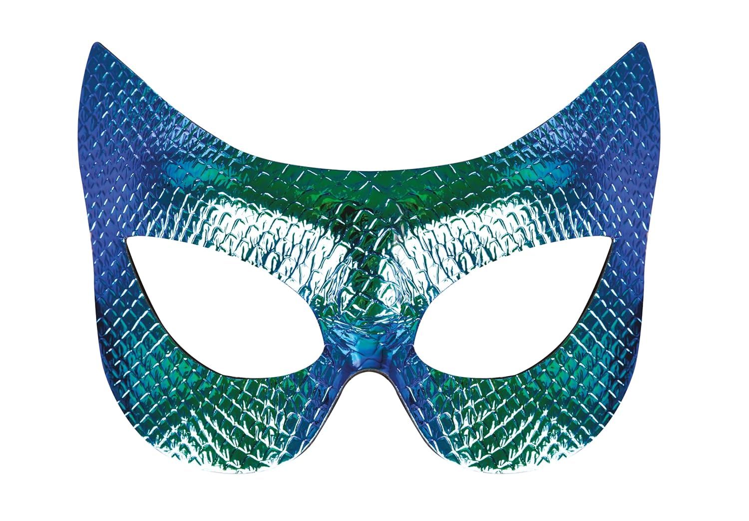 P'TIT CLOWN - 23376 - Loup Irridescent Effet Écailles Adulte - Masque Déguisement Unisexe - Avec Élastique - Accessoire Costume Carnaval, Fête Costumée, Évènement à Thème - Bleu