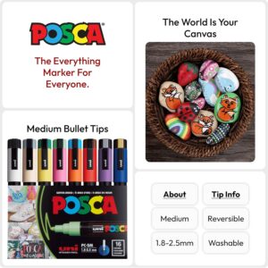 Alternative view of POSCA PC-5M — Set de 16 Marqueurs assortis