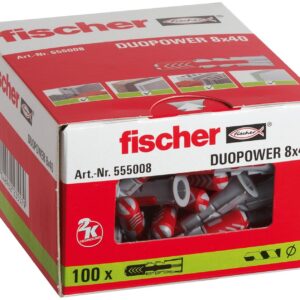 fischer - Cheville bi-matière et multi-matériaux DUOPOWER 8x40 / Boîte de 100