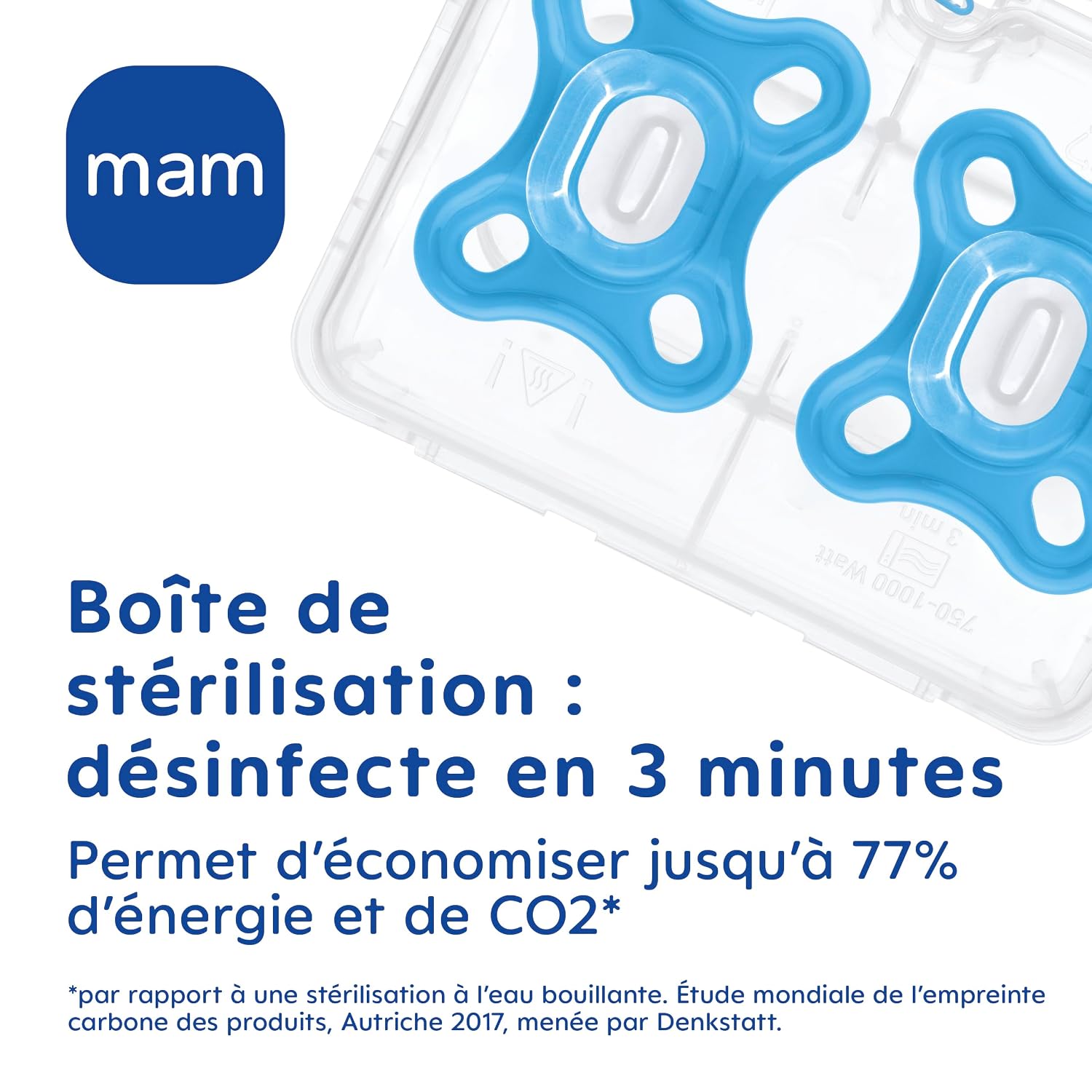 MAM Comfort — Lot de 2 sucettes silicone 0+ mois bleu/turquoise – Image 5