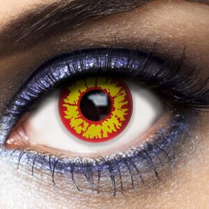 P'TIT CLOWN - 55618 - Lentilles de Contact Loup Garou (sans correction) - Journalières - Parfaites pour Compléter votre Déguisement pour Halloween, Carnaval et autres Fêtes Costumées - ∅ 14.2 mm