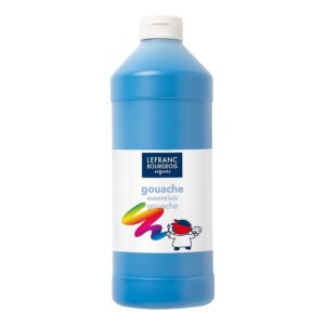 Lefranc Bourgeois - Gouache liquide Essentiel pour enfants - Bouteille 1L - Bleu primaire