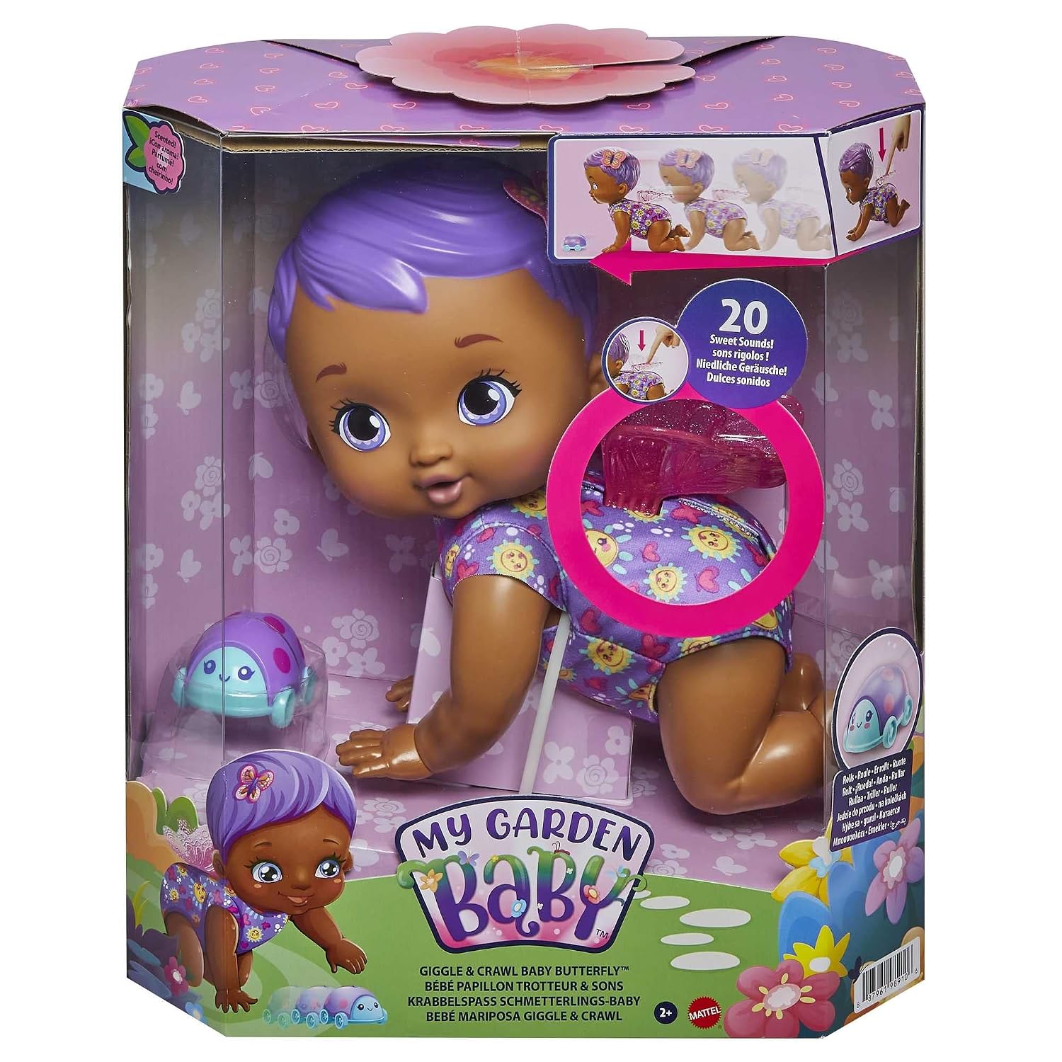 MY GARDEN BABY — Poupon bébé papillon 30 cm violet 20 sons – Image 5