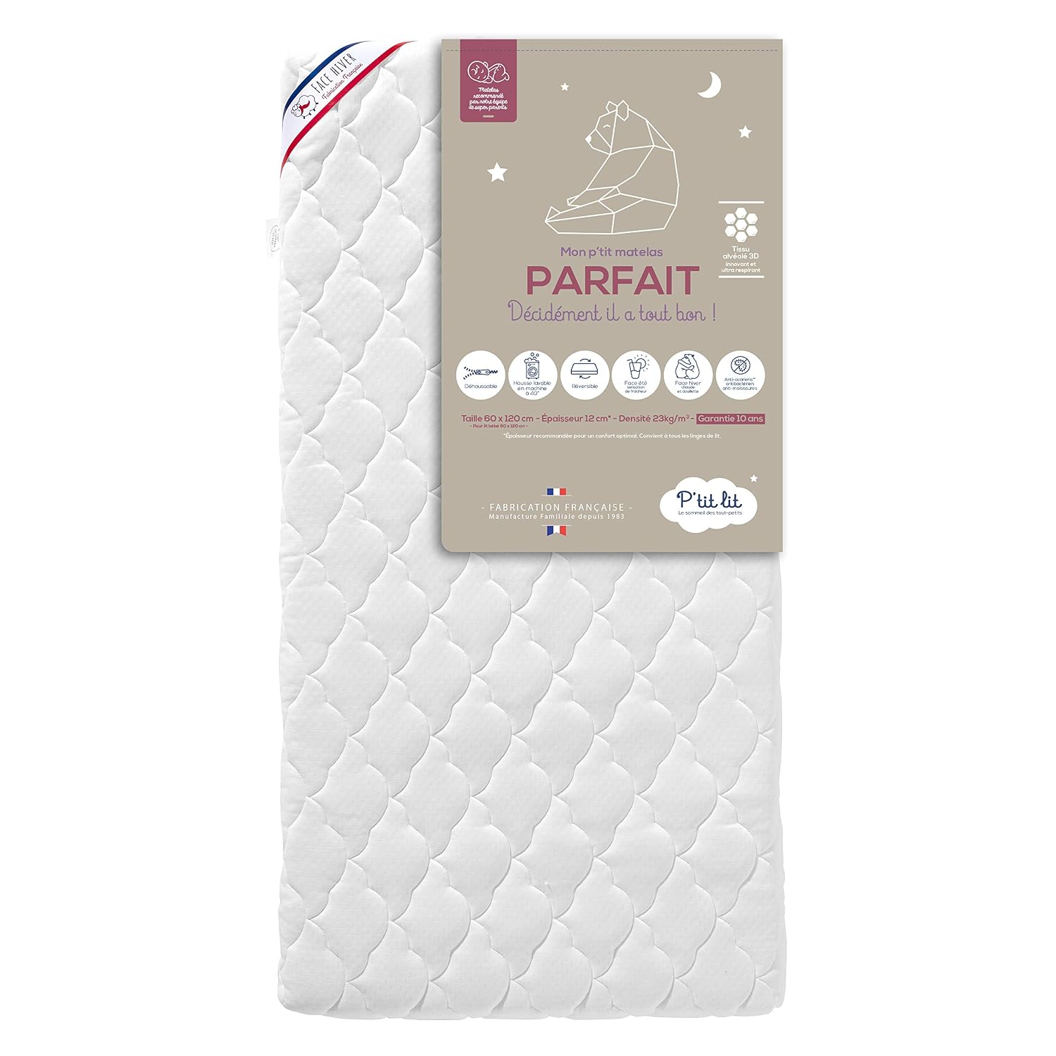 P'TIT LIT Matelas Bébé Parfait — Matelas Bébé 60x120 cm – Image 2
