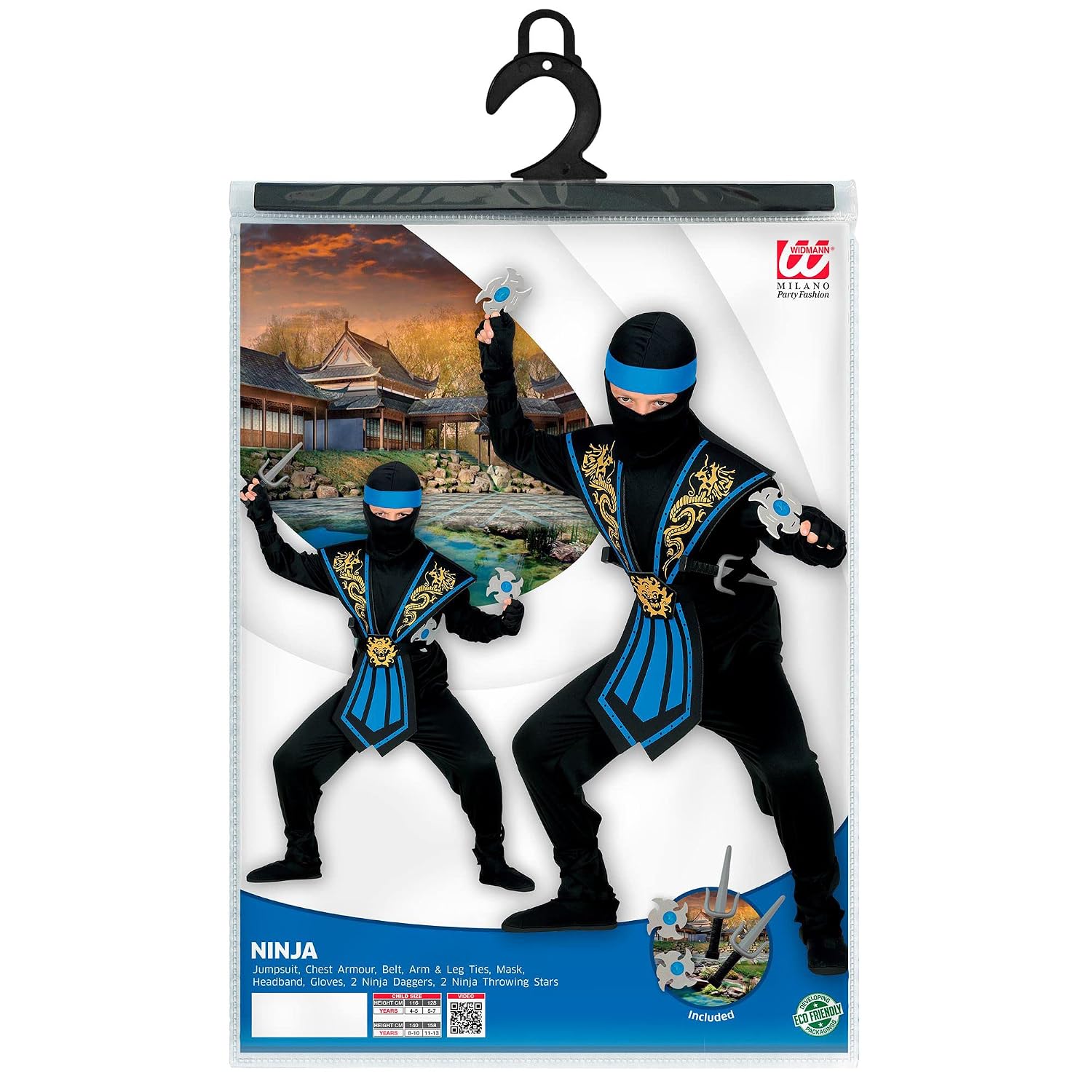 WIDMANN — Costume Ninja Bleu 140 cm 8-10 ans – Image 4