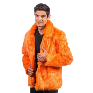 Chaks - Manteau de fourrure pour adultes, veste courte en fausse fourrure, pour carnaval, festival, fête Fashion