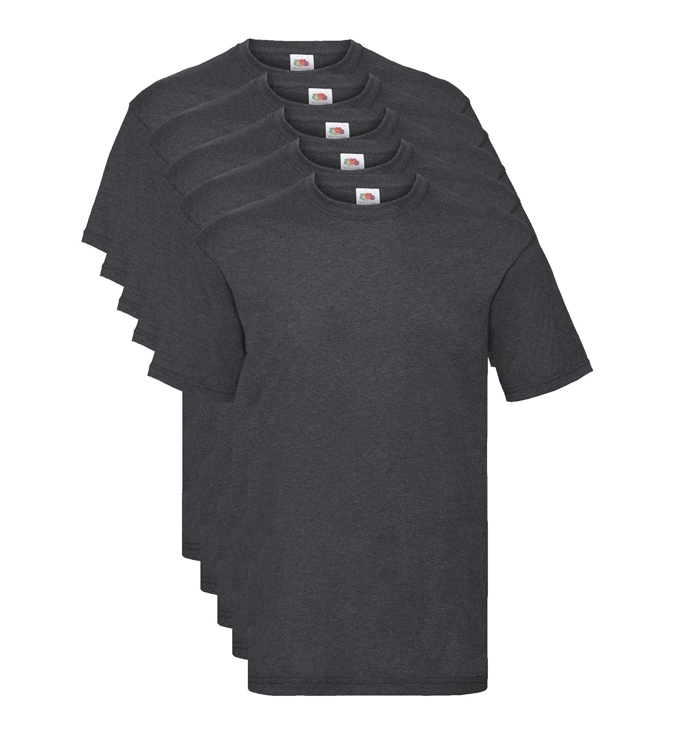 Fruit of the Loom Valueweight 5 Pack, T-Shirt Homme, Gris (Dark Heather Grey HD), XX-Large (Taille Fabricant: 2 X-L)