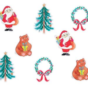 CAM ET LEON - Accessoires Décoration Noël - Fête d'Enfant - Assiettes, Gobelets - Serviettes, Pailles, Confettis, Ballons, Carton d'invitations, Pique à Gâteau, Centre de Table (Confetti de Table x40)