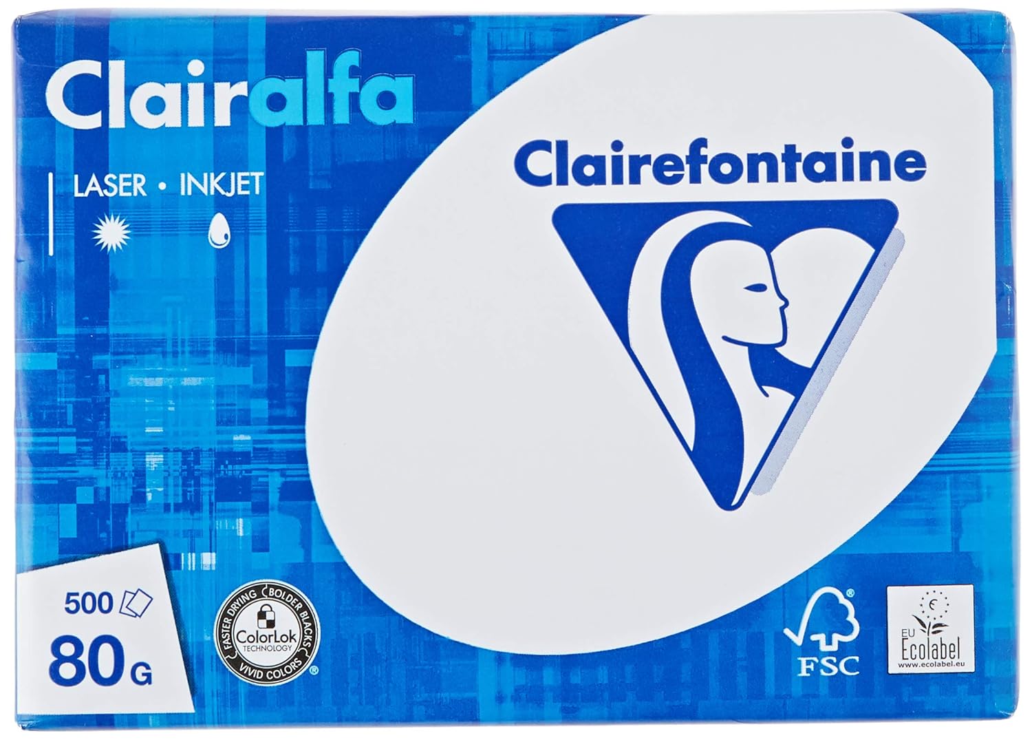 Clairefontaine Papier A5 - 1910 - Ramette de 500 feuilles papier jet d'encre laser - 80 g - Blanc