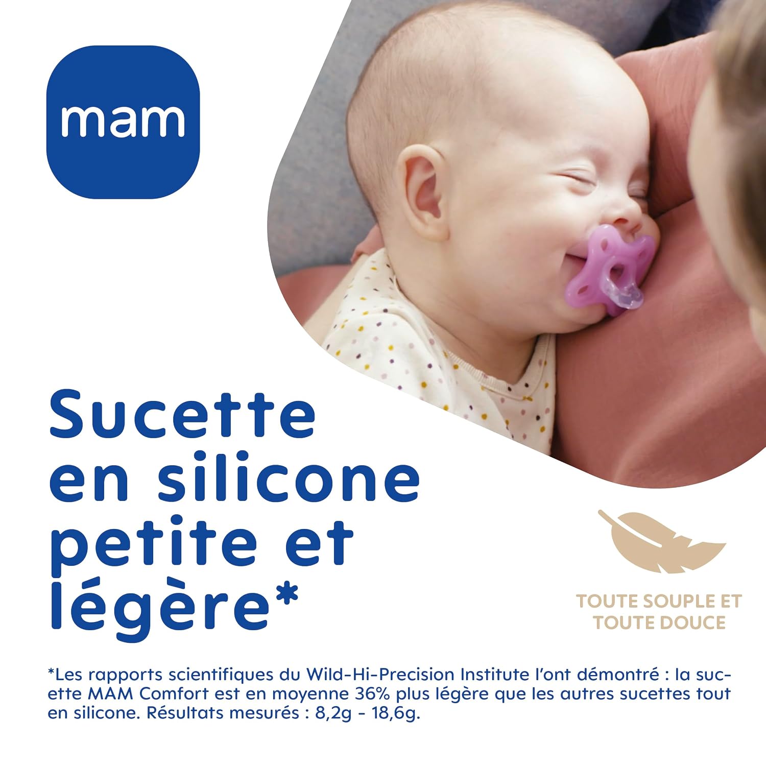 MAM Comfort — Lot de 2 sucettes silicone 0+ mois bleu/turquoise – Image 6