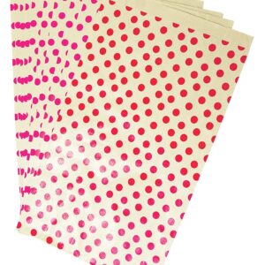 Clairefontaine 394108C - Un Sachet De 50 Pochettes Kraft - 24x35+6cm - Motif : Pois Rouges - Idéal Pour : Confiseries, Bonbons, Cupcakes, Livre, Bijoux, Emballage Cadeaux, Pochette cadeau Kraft