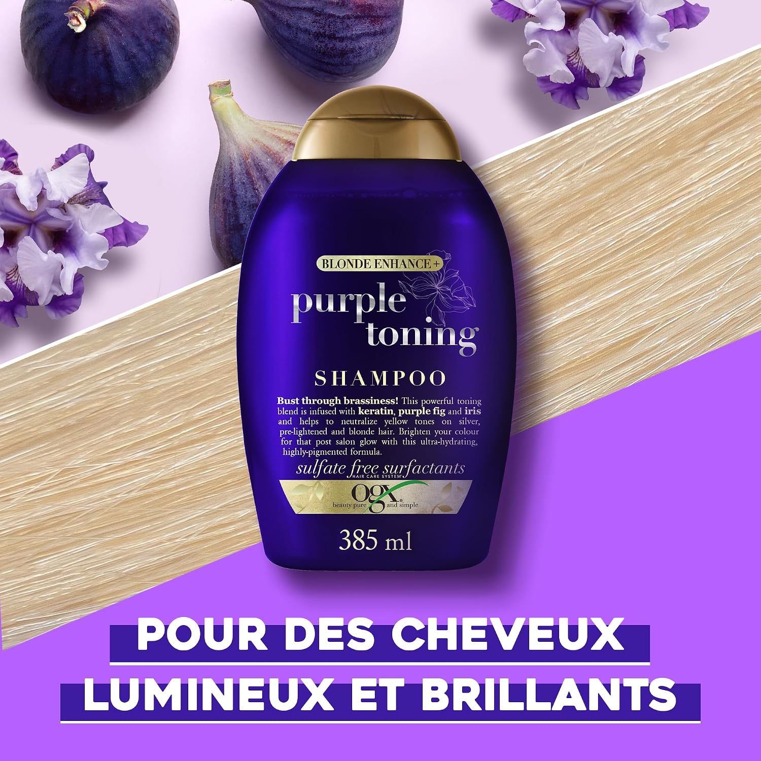 OGX — Shampooing Purple Toning 385 ml cheveux blonds – Image 4