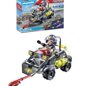 Playmobil 71147 Quad Transformable de Bandit - City Action - avec Un Personnage à Visage Interchangeable et Un véhicule d'intervention des Forces spéciales avec Effets sonores et Lumineux - Dès 5 Ans