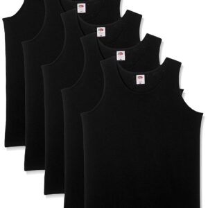 Fruit of the Loom Athletic Lightweight Veste, Noir, XXL (Lot de 5) Homme