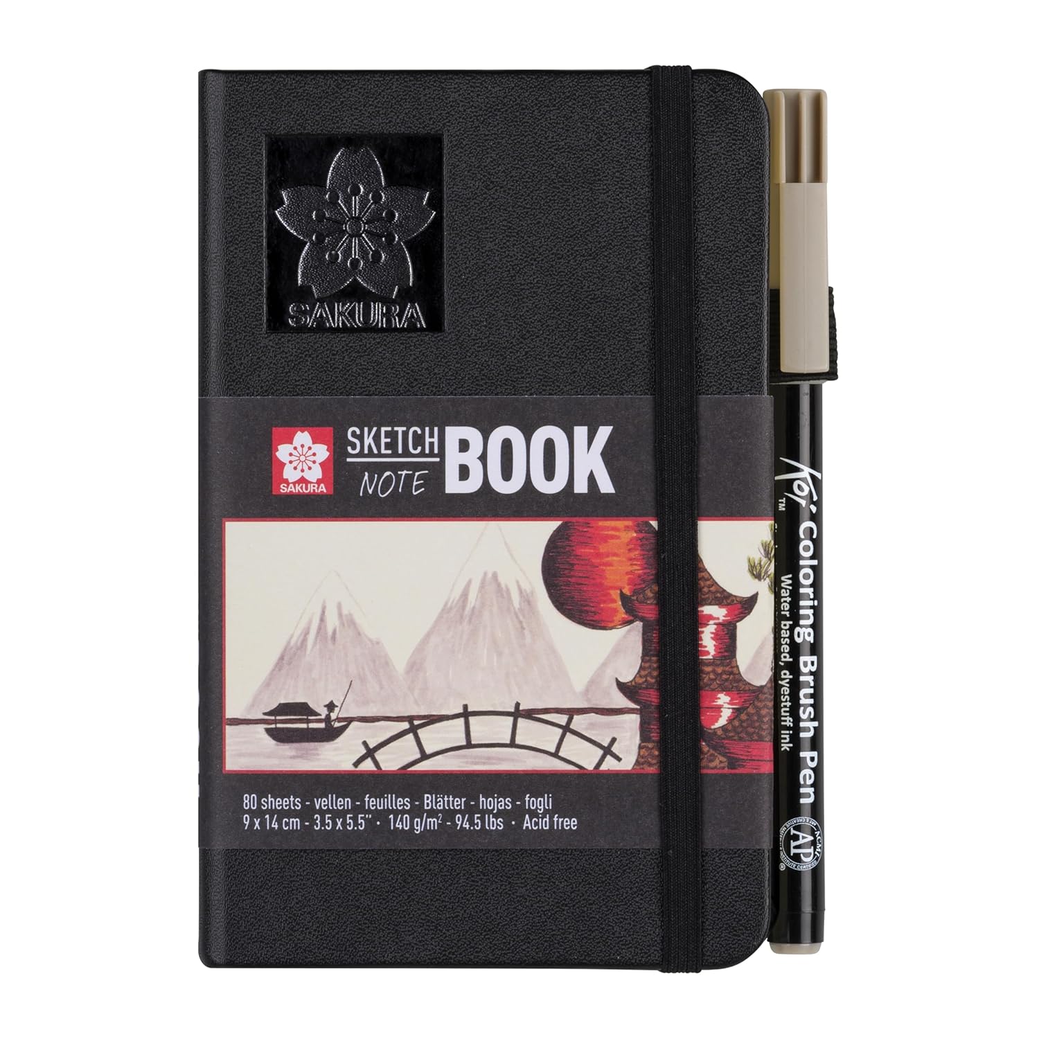 SAKURA — Cahier de Croquis Noir 9 x 14 cm 80 feuilles – Image 2