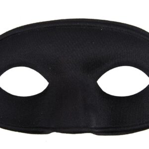 P'tit Clown - 10017 - Loup Domino en Tissu - Masque Déguisement Adulte - Idéal pour Compléter Tenue Carnaval, Fêtes de Fin d'Année, Nouvel an, Noël et Fêtes Costumées - Taille Unique - Noir