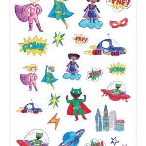 CAM ET LEON - Tatouages Temporaires - Tatouage Ephémère - Dinosaures, Animaux de la forêt, Licornes, Pirates, Princesses, Super héros - Anniversaire Enfant, Fêtes, Célébrations (Super héros)