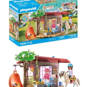 Playmobil 71638 Espace détente avec cavalières - Horses of Waterfall - Comprenant Deux Personnages, Un Cheval et Un Coin Secret pour Les Fournitures - Dès 5 Ans