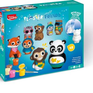 Maped Creativ - Plaster Friends Maxi Coffret - Kit Complet de Création de 8 Figurines en Plâtre animaux - Facile à Réaliser - Activité Manuelle et Artistique Dès 5 Ans
