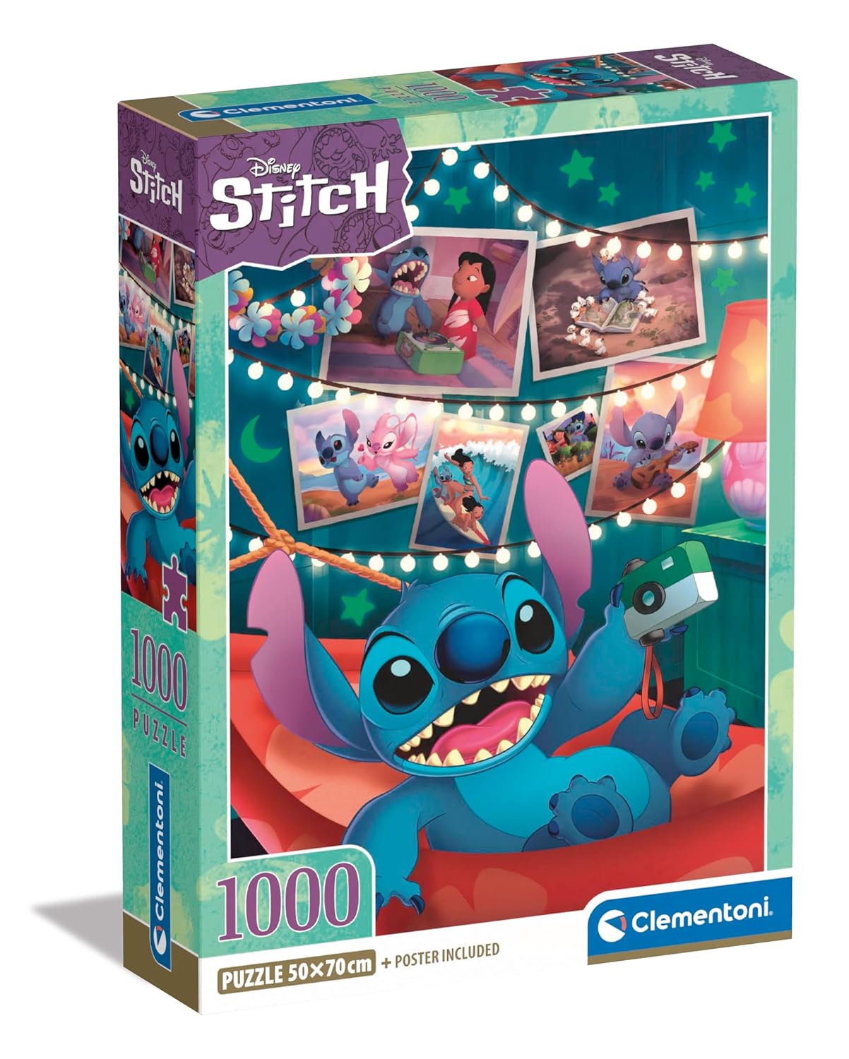 Clementoni | Disney Stitch Puzzle 1000 Pièces Collection | Puzzle Adulte Format 70×50 Cm | Poster Inclus | Idée Cadeau Fan Disney | Loisir Détente Écologique