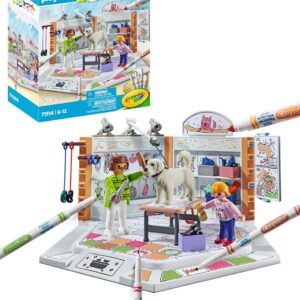 Playmobil 71514 Salon de toilettage Color - Comprend Deux Personnages, Un Chien et des feutres effaçables à l'eau - Dès 6 Ans