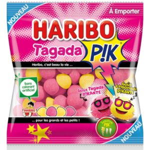 HARIBO - Tagada PIK Lemonade - Bonbons Piquants - Goûts Tagada & Citron Piquants - Sans Colorants Artificiels - Sachets - 10 x 100 g
