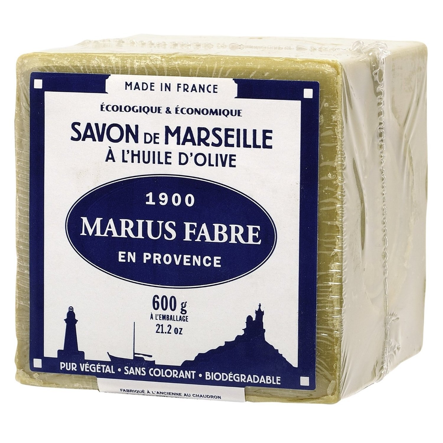Marius Fabre - SAVON DE MARSEILLE à l'Huile d'Olive - Cube 600 Gr