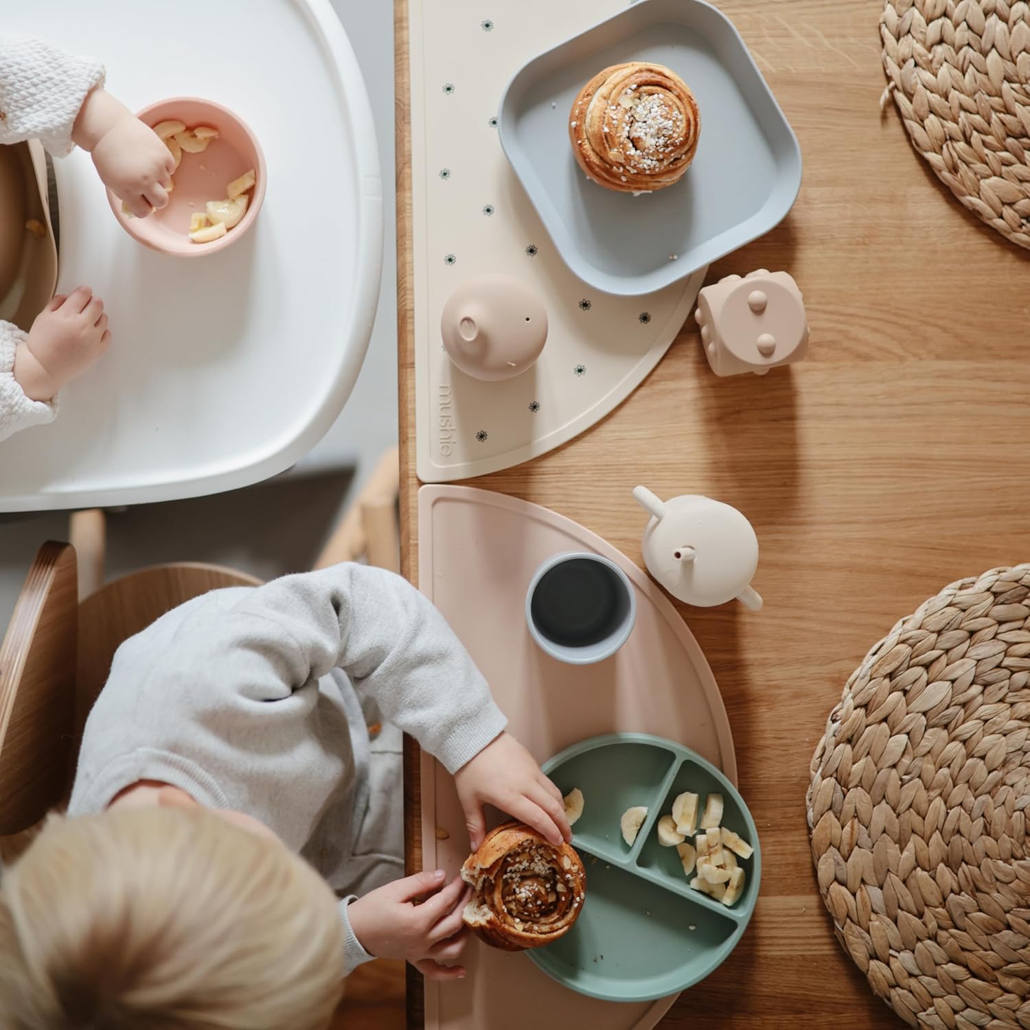 MUSHIE — Assiette pour Enfants réutilisable sans BPA Sage – Image 3
