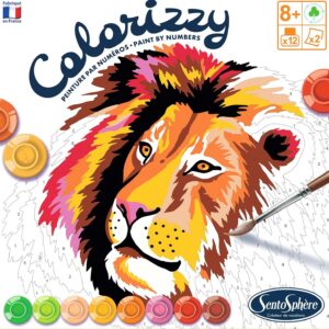 Sentosphère – Colorizzy - Savane - Peinture par Numéros - Intuitif et Facile - Moment Relaxation - Kit de Loisir Créatif - Pour enfants dès 6 ans - Fabriqué en France - 4500
