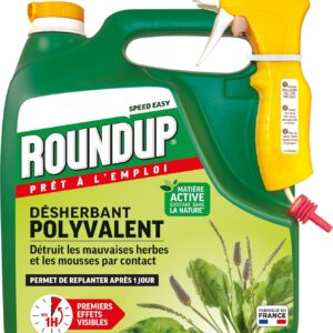 ROUNDUP RPO3A - Désherbant Jardin Polyvalent Prêt à L'emploi 3 L - Premiers effets visibles 1h - Elimine mauvaises herbes et mousses par simple contact - Produit à base d'acide pélargonique - 100m²