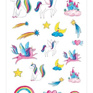 CAM ET LEON - Tatouages Temporaires - Tatouage Ephémère - Dinosaures, Animaux de la forêt, Licornes, Pirates, Princesses, Super héros - Anniversaire Enfant, Fêtes, Célébrations (Licornes)