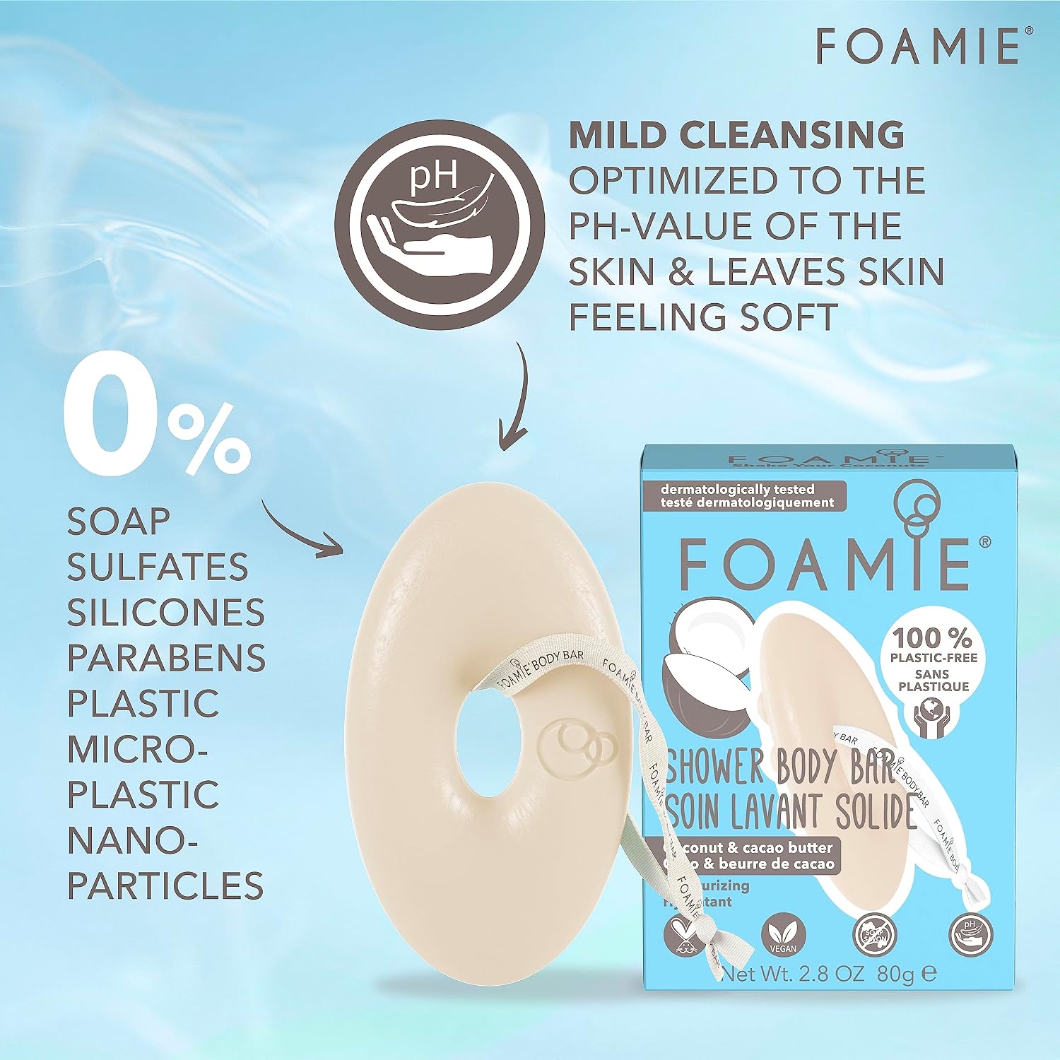 FOAMIE Shake Your Coconuts — pain de douche solide 80 g – Image 2