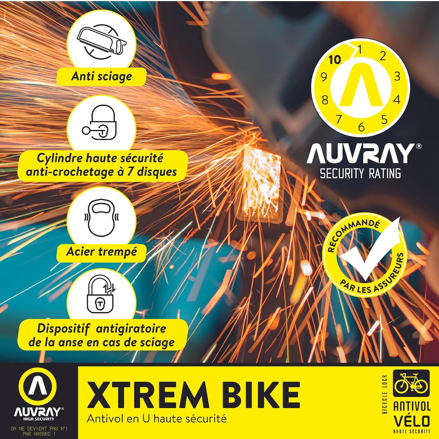 AUVRAY XTREM BIKE — Antivol vélo U 80 x 150 mm D. 16 mm – Image 3
