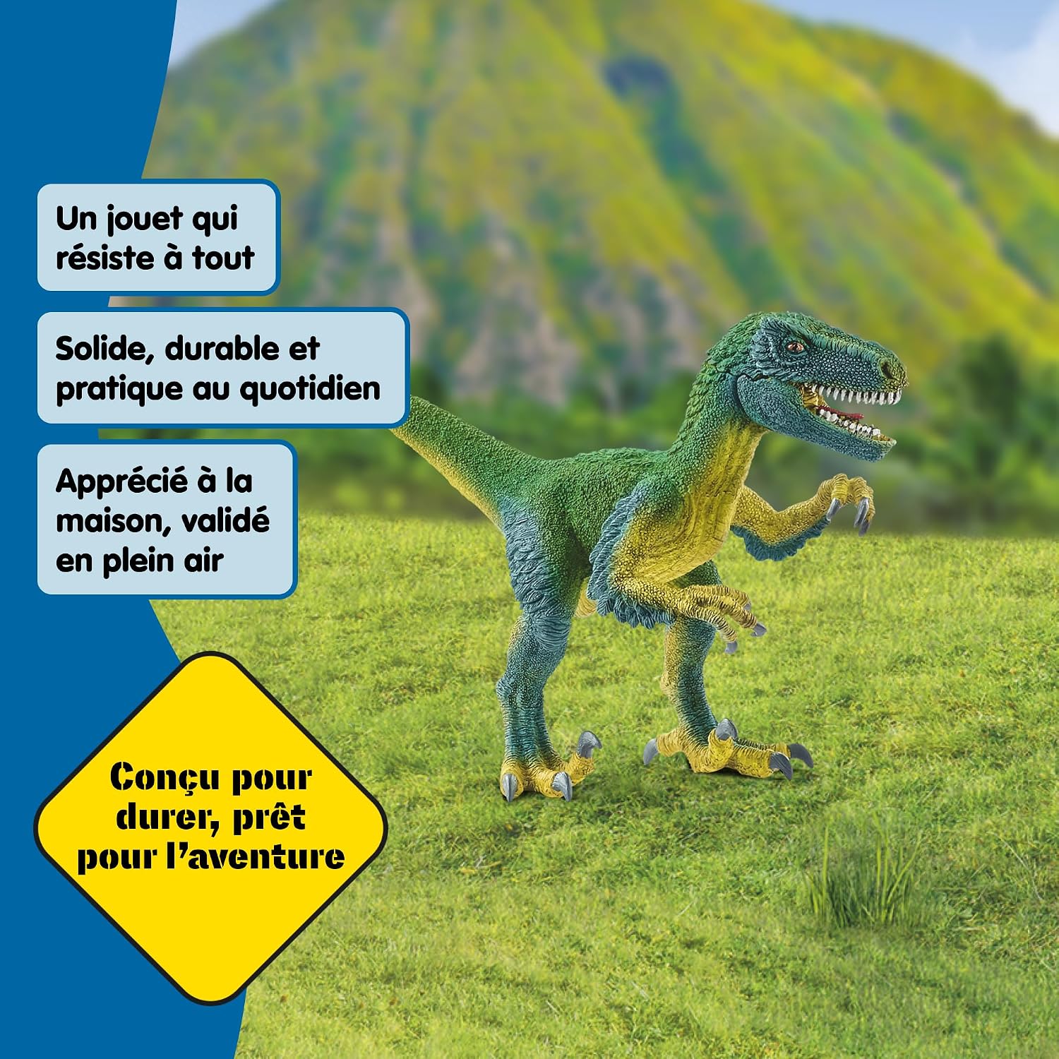 SCHLEICH Dinosaurs — Vélociraptor à mâchoire et bras mobiles – Image 5