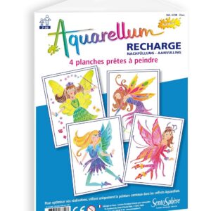 SentoSphère - RECHARGE AQUARELLUM JUNIOR - FEES - Recharge Cartes Aquarellum - Kit peinture - Peinture Aquarellable Magique - A partir de 7 ans - fabriqué en France