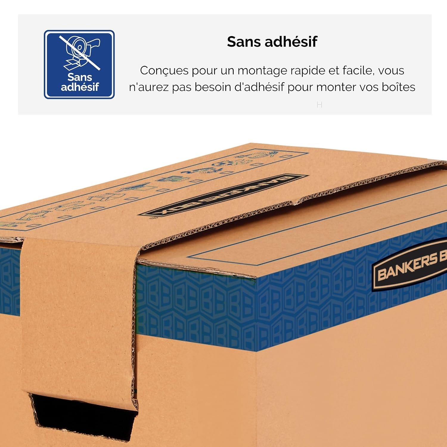 FELLOWES SmoothMove — Lot de 5 Caisses de déménagement grand format – Image 5