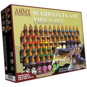 The Army Painter, Warpaints Air Mega Set, 60 x 18 ml Peintures Acryliques Pré-diluées pour Aérographe, Y Compris 9 Métalliques et 1 Fluo - Airbrush Paint - Pour Peinture de Figurine Warhammer