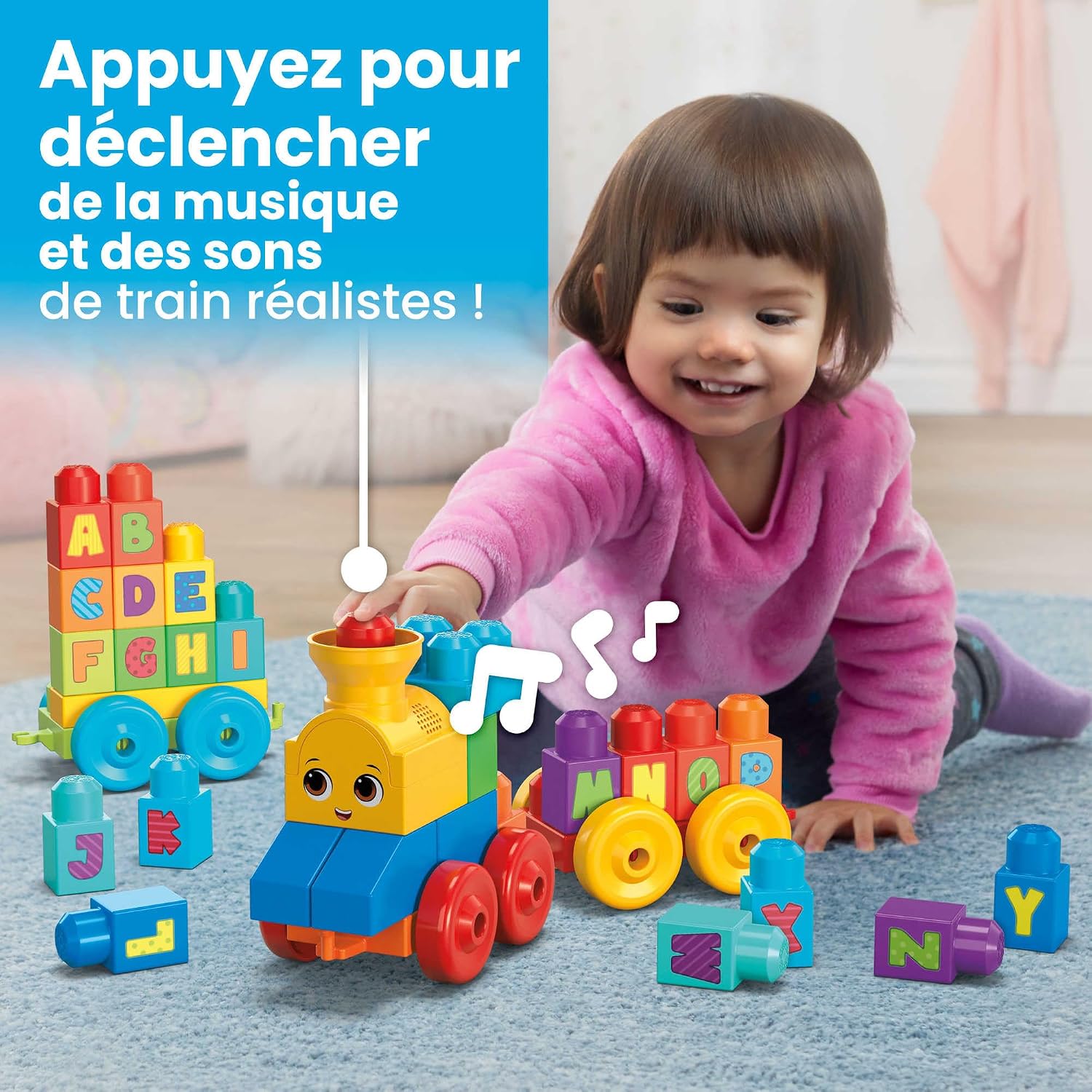 MEGA BLOKS — Train de l'Alphabet musical 50 pièces – Image 2