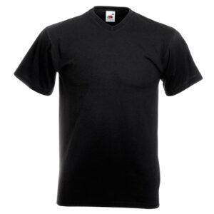 Fruit of the Loom T-Shirt à Manches Courtes et col en V pour Homme (5XL) (Noir)