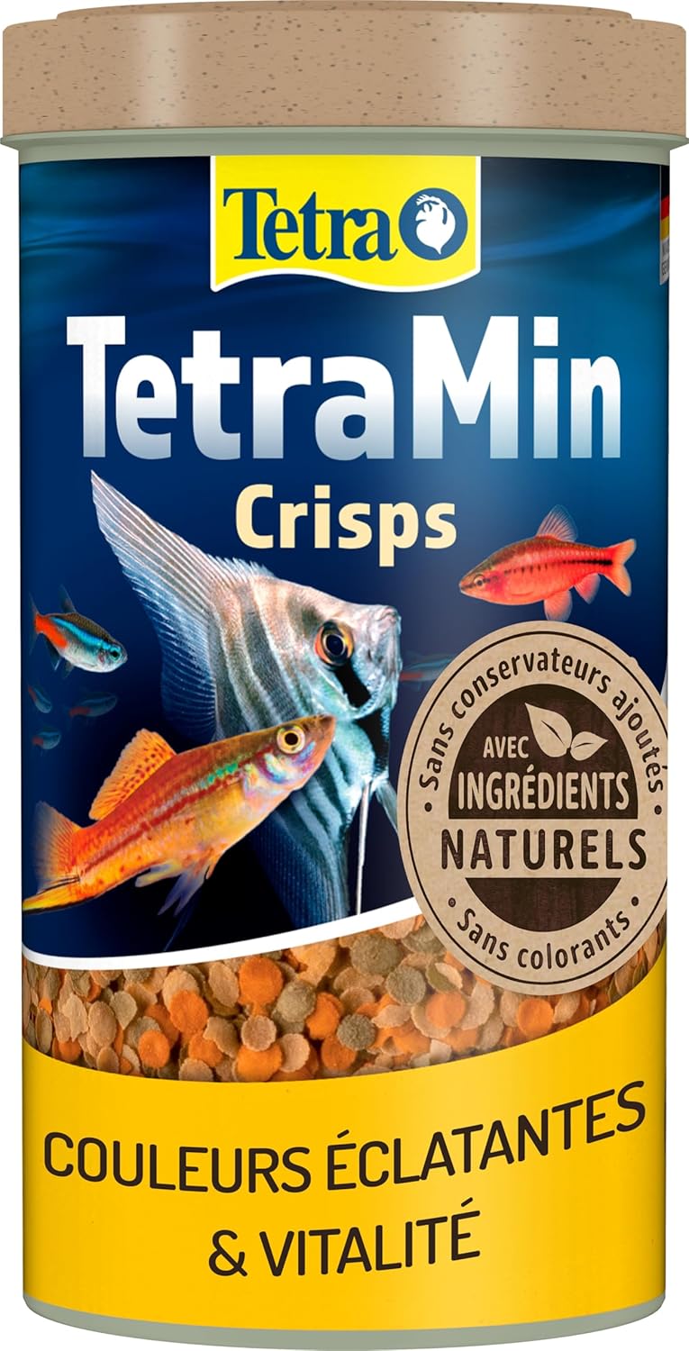 TetraMin Crisps Nutri Evolution - Aliment Complet en Crisps aux Ingrédients Naturels pour Poissons Tropicaux – Recette améliorée Sans conservateurs ajoutés Sans colorants - Boîte PET recyclé - 500 ml