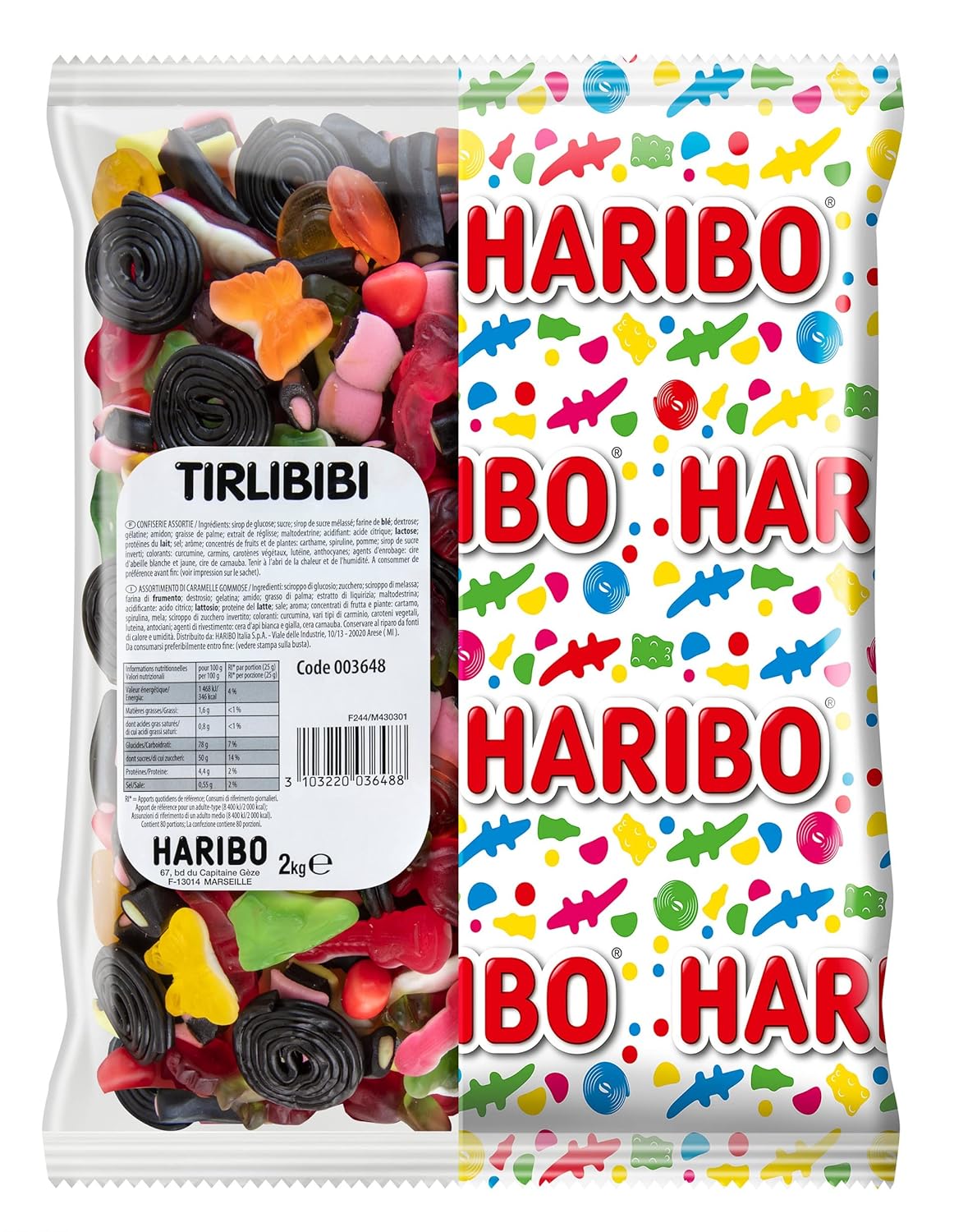 HARIBO Tirlibibi — Assortiment de bonbons sans colorants 2 kg