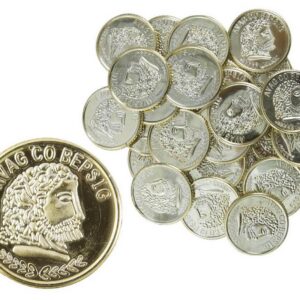 P'TIT Clown - 25 Pièces d'or en Plastique - Accessoires Pirate - Chasse au Trésor - Aventures - pour Compléter Décor Anniversaire Enfant, Costume, Déguisement Carnaval, Fête Costumée