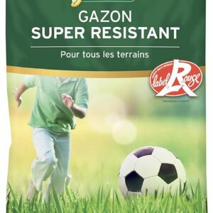 FERTILIGENE RESI200 - Semences Gazon Super Résistant Tout Terrains 5 kg - Premières pousses en 1 semaine - Usage intensif certifié Label Rouge - Excellente résistance aux piétinements - Pour 200 m²